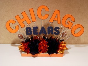 Chicago Bear Theme Sign In Table Centerpiece